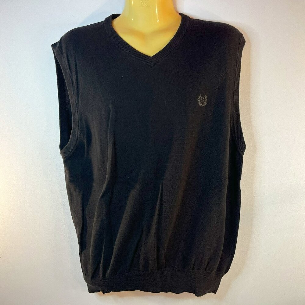CHAPS Men's Black Cotton Sweater Vest - Size XL